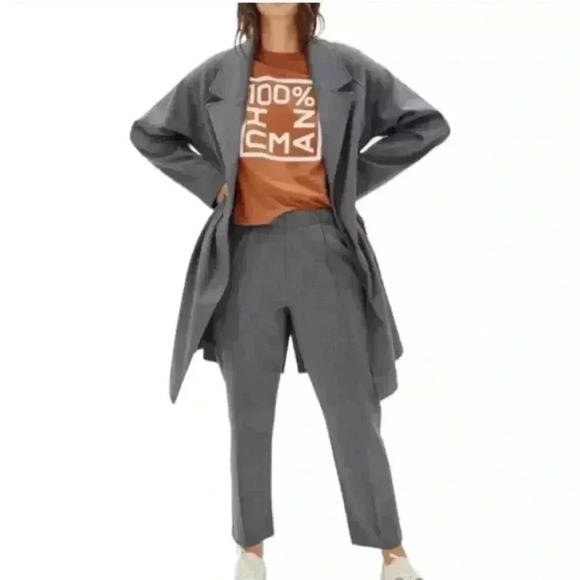 Everlane The Dream Pant XS Heather Grey Charcoal Tapered Tailored Stretch - Picture 3 of 16